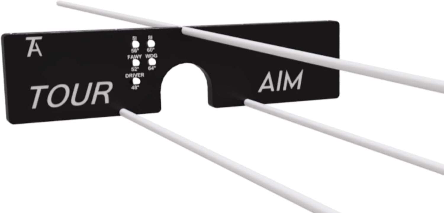Tour Aim 2.0 Golf Training Aid – 11-in-1 Alignment Sticks & Swing Plane Golf Practice System – Lightweight Alternative to Heavy Brick-Like Golf Aids – Maximum Portability, Accuracy & Consistency