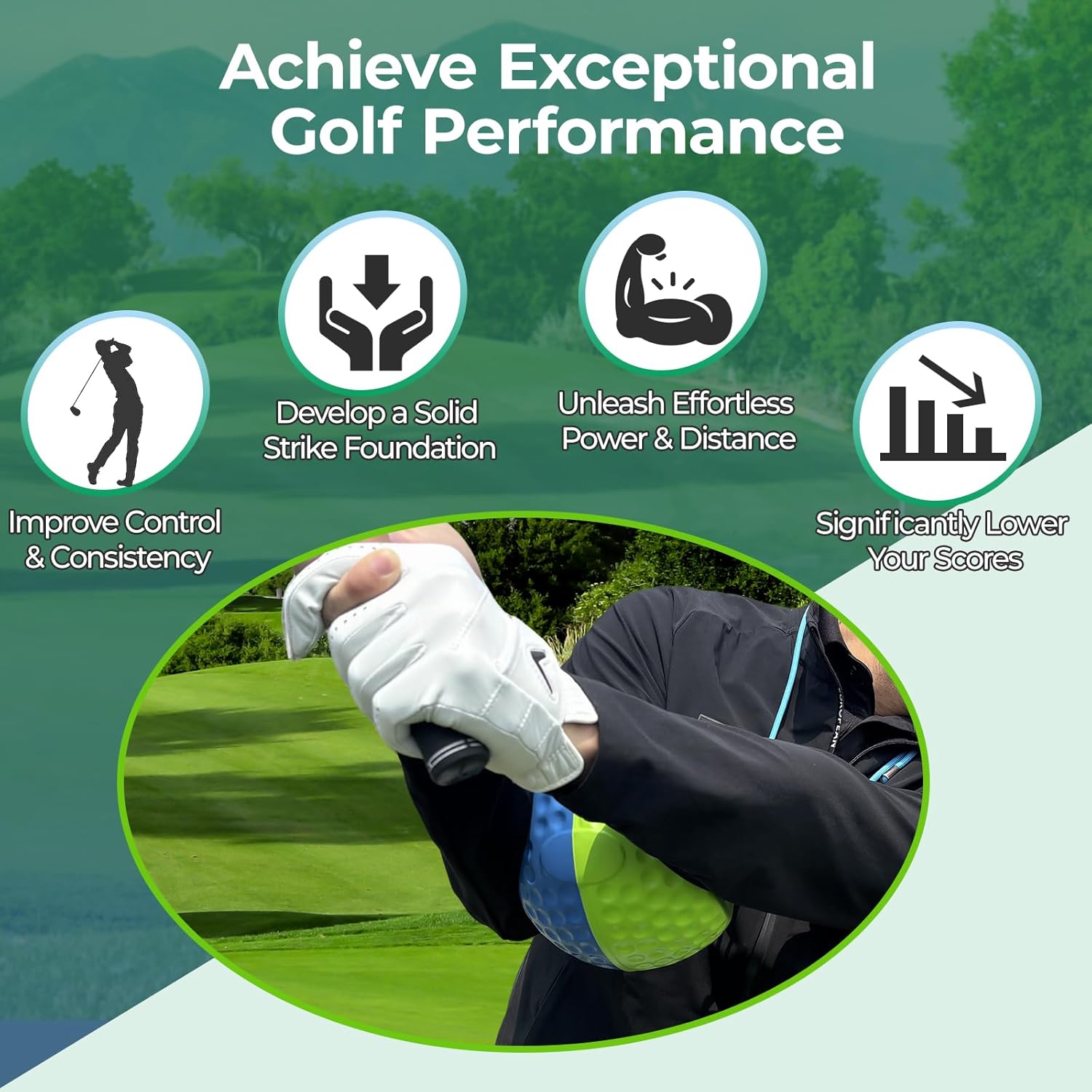 Golf Training Aid Ball for Impact Precision & Consistent Swings - Master Body Connection to Fix Slicing, Scooping & Chicken Wing | Simple and Effective Golf Training Tool training detail