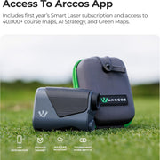 Arccos Smart Laser Rangefinder w/Slope & Wind, Plays-Like Yardage | AI GPS rangefinder, tournament legal, pin lock vibration, green maps, AI strategy, 6x zoom, 1st year's membership included