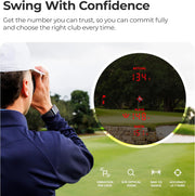 Arccos Smart Laser Rangefinder w/Slope & Wind, Plays-Like Yardage | AI GPS rangefinder, tournament legal, pin lock vibration, green maps, AI strategy, 6x zoom, 1st year's membership included